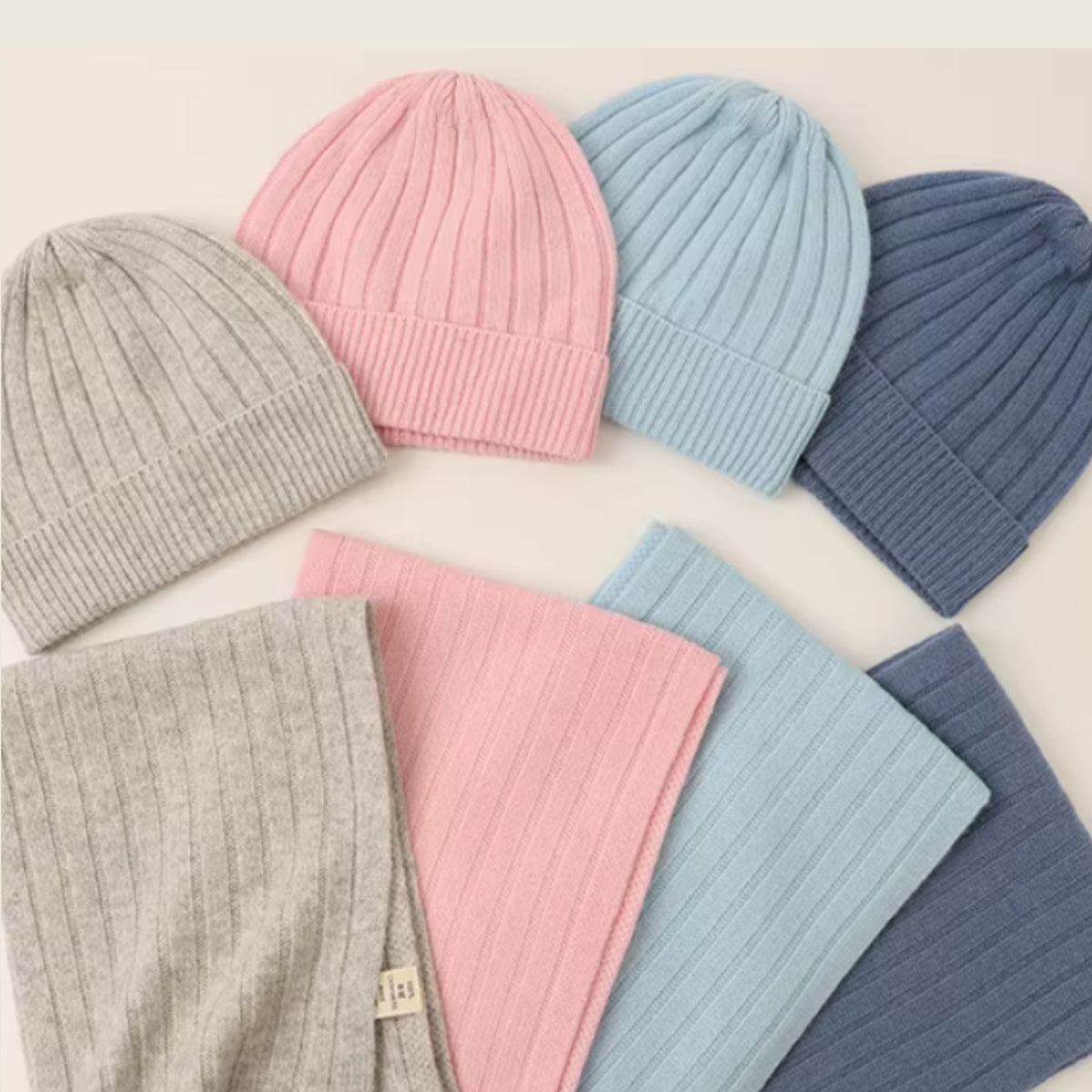 Little Camel Hat & Scarf Set | 100% CASHMERE