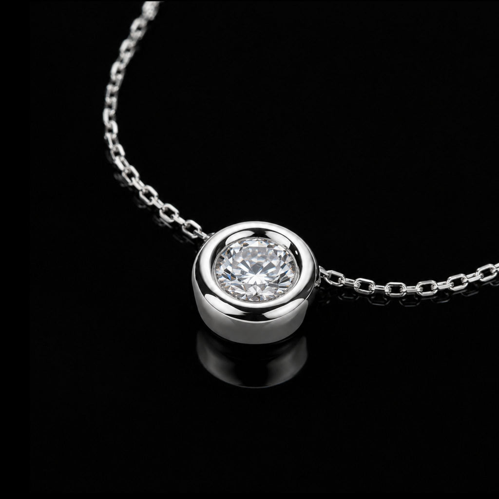 ÉCLATINE Classic Bezel Round Necklace