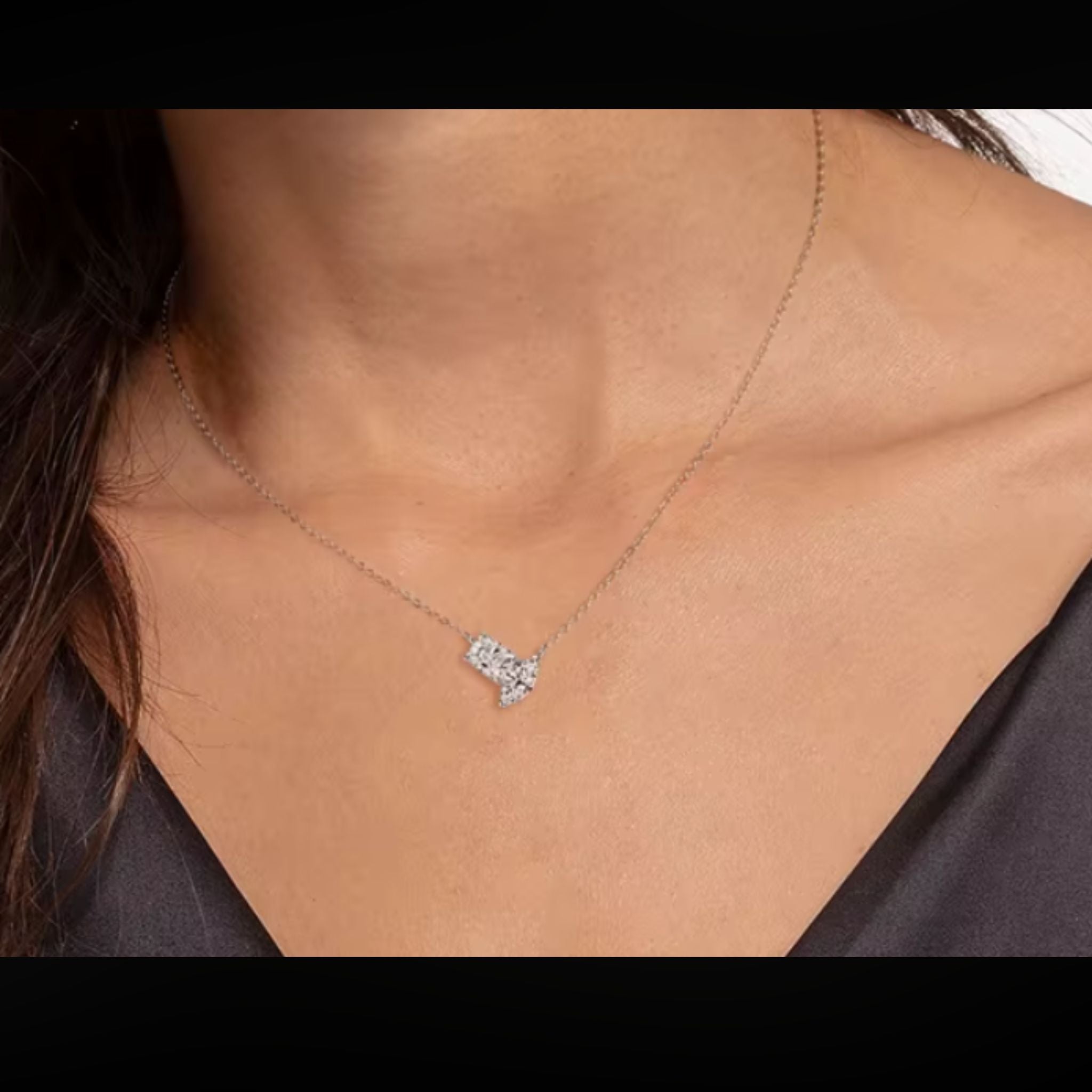 ÉCLATINE Dual Stone Moissanite Necklace – 3 CT Total
