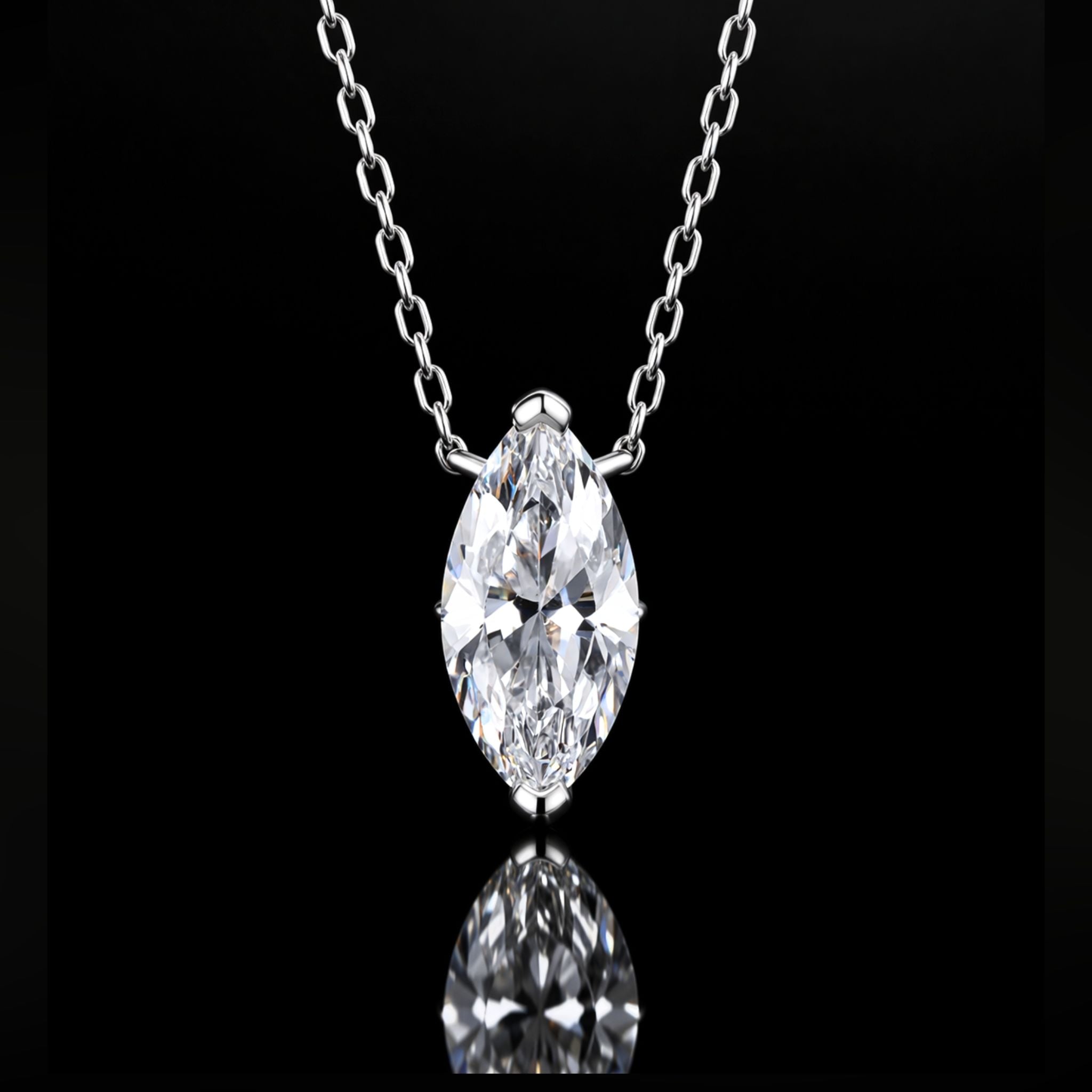 ÉCLATINE Classic Marquise Cut Necklace | 5x10 mm (approx. 1.0ct)