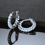 •ÉCLATINE Tennis Hoop Earrings 4mm