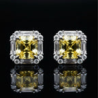 ✦•ÉCLATINE Made  Cushion Cut Stud Earrings (2ct Each)