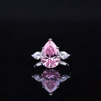 ✦•ÉCLATINE 14K Solid White Gold Pink Aurora Ring | 2ct
