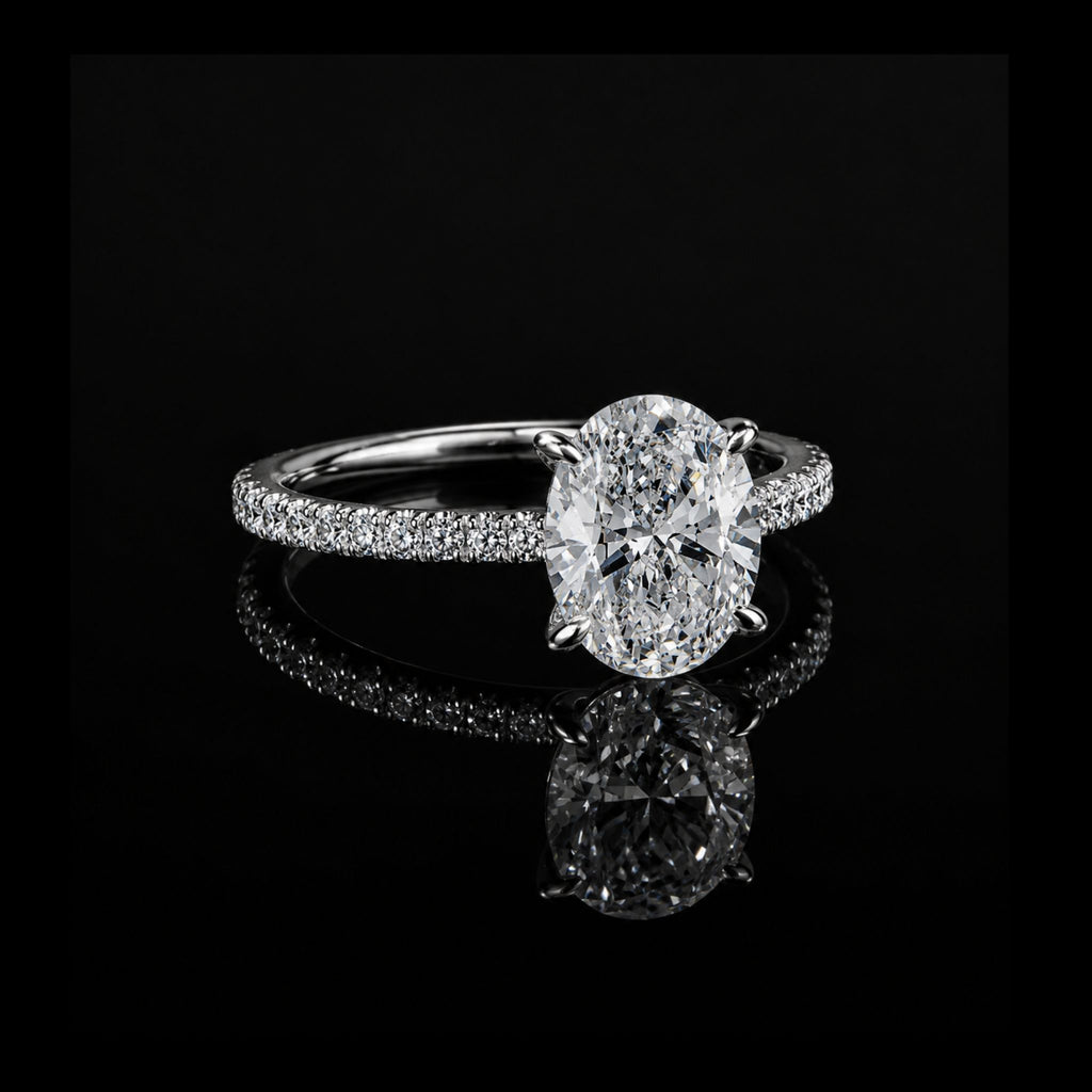 ÉCLATINE Radiant Oval Cut Engagement Ring  3ct
