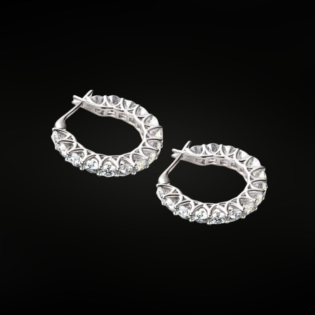 •ÉCLATINE Tennis Hoop Earrings 4mm