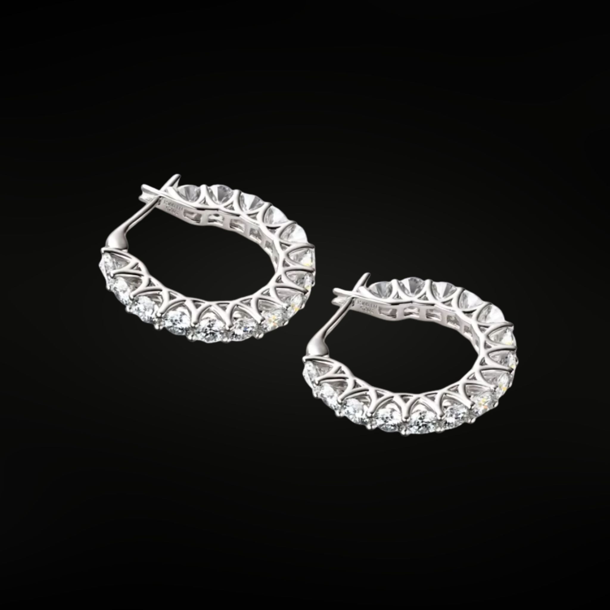 •ÉCLATINE Tennis Hoop Earrings 4mm