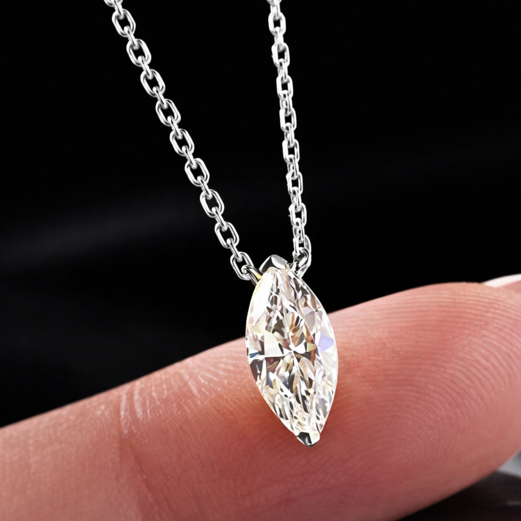 ÉCLATINE Classic Marquise Cut Necklace | 5x10 mm (approx. 1.0ct)
