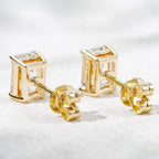 ÉCLATINE 10K Solid Gold | IGI Certified Lab Diamond | Emerald Cut| Stud Earrings