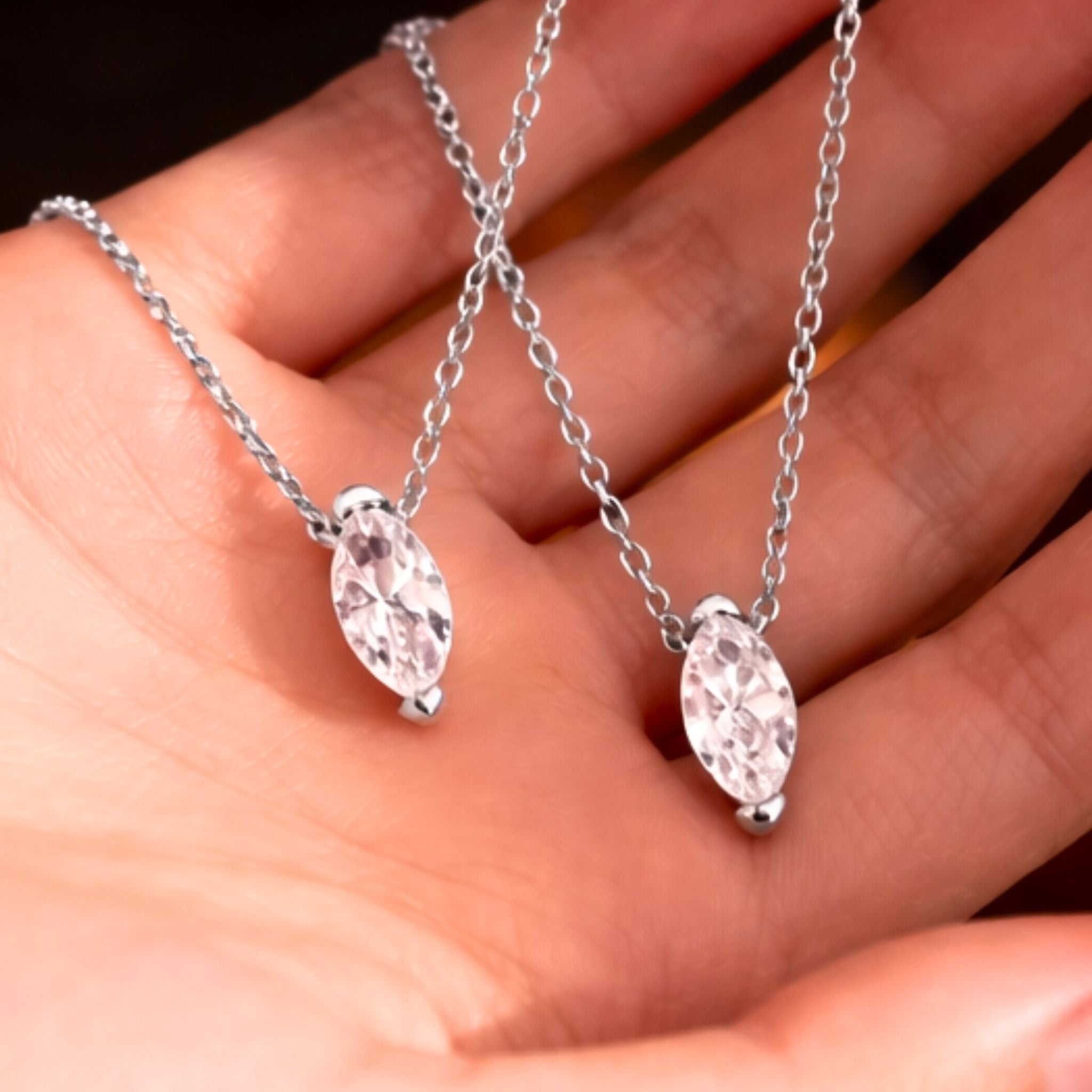ÉCLATINE Classic Marquise Cut Necklace | 5x10 mm (approx. 1.0ct)