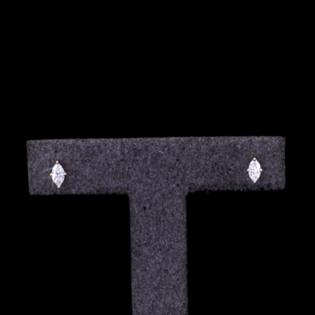 ÉCLATINE 14K Solid Gold | IGI Certified Lab Diamond | Marquise Cut | Stud Earrings