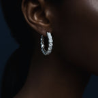 •ÉCLATINE Tennis Hoop Earrings 4mm