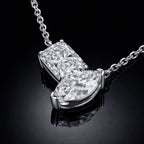 ÉCLATINE Dual Stone Moissanite Necklace – 3 CT Total