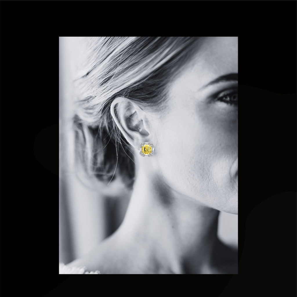 ✦•ÉCLATINE Made  Cushion Cut Stud Earrings (2ct Each)