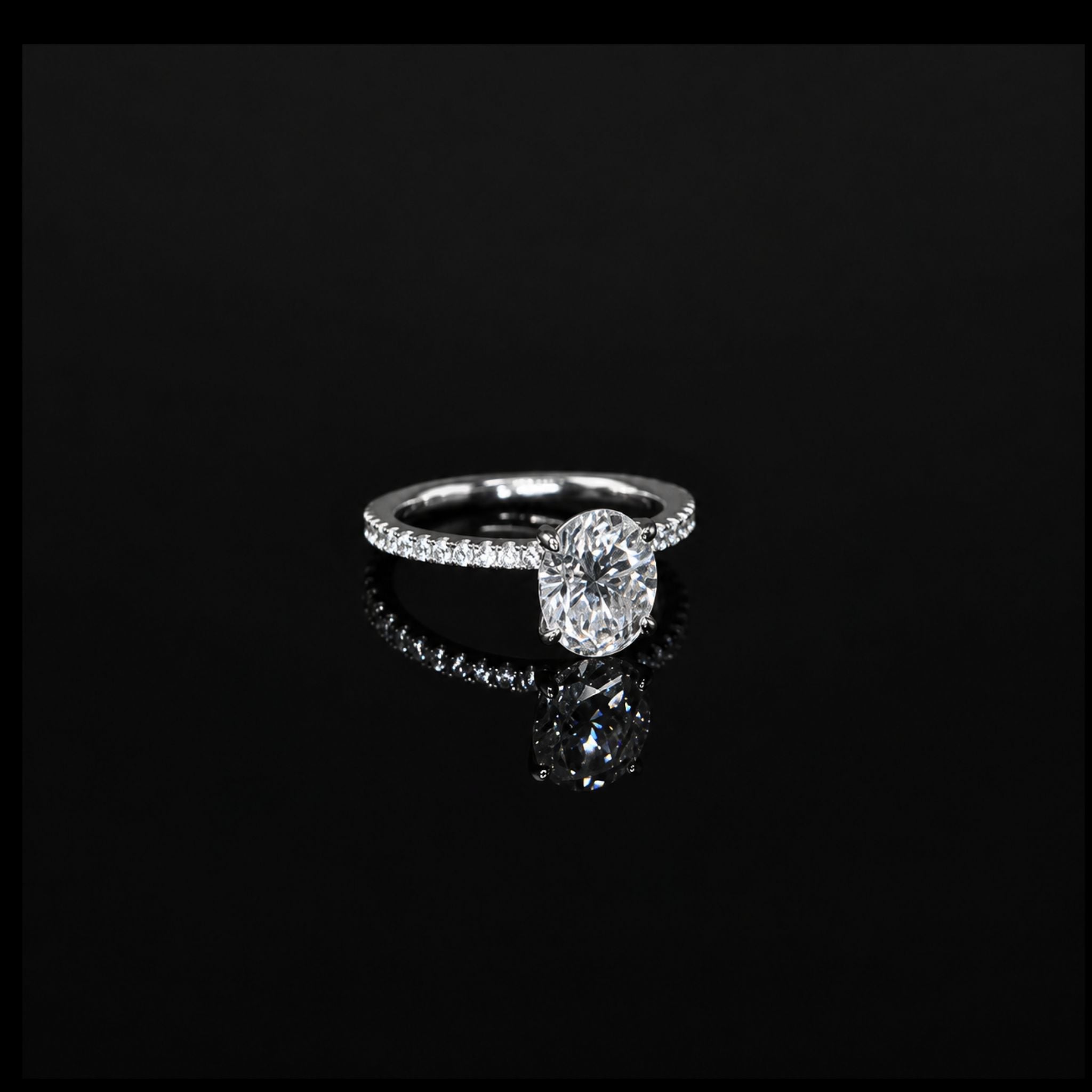ÉCLATINE Radiant Oval Cut Engagement Ring  3ct