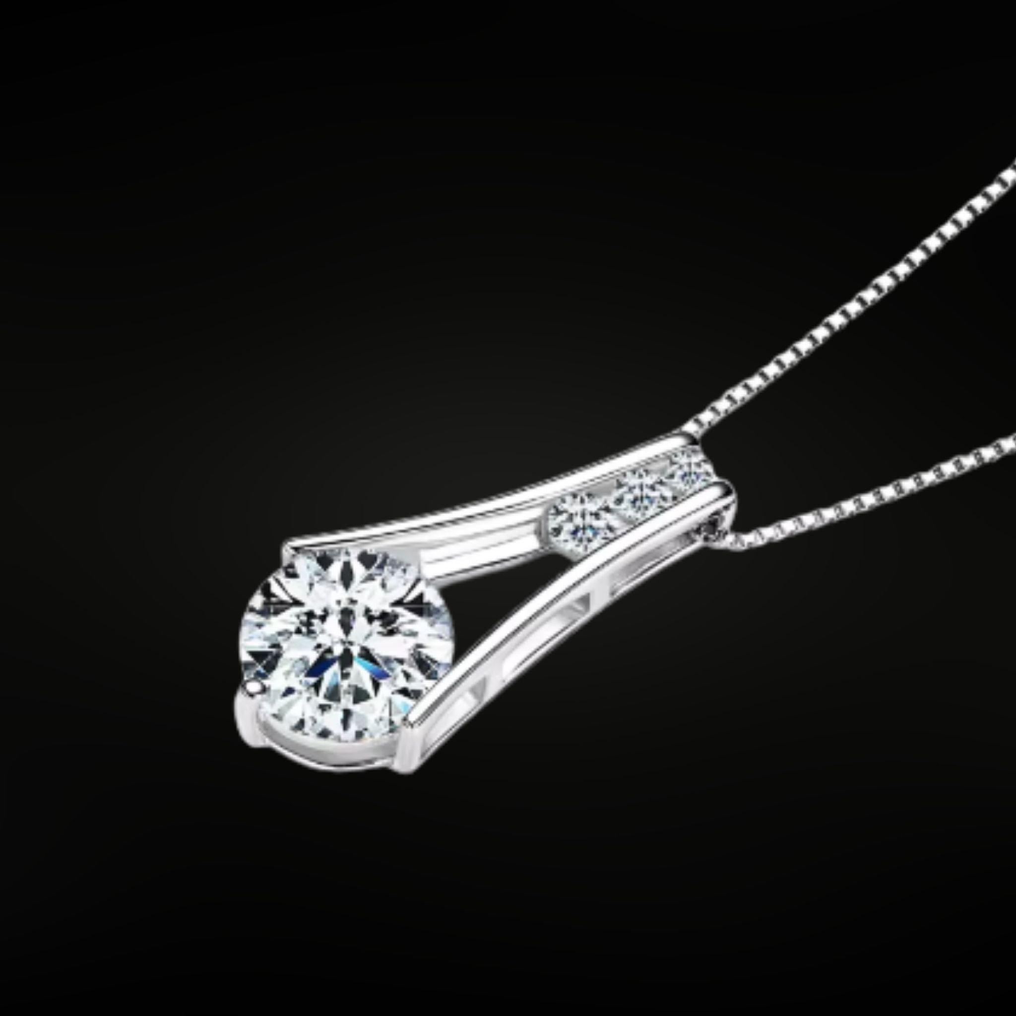 ÉCLATINE Trapeze Pendant Necklace  | 8mm(2ct)