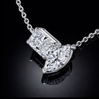ÉCLATINE Dual Stone Moissanite Necklace – 3 CT Total