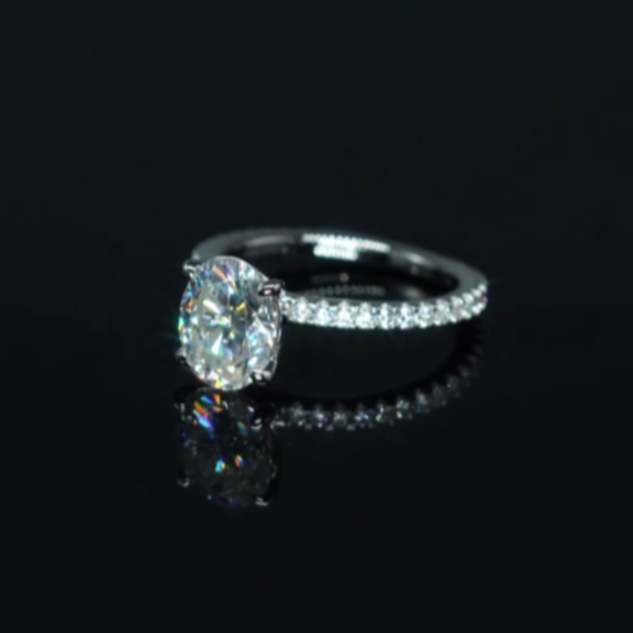 ÉCLATINE Radiant Oval Cut Engagement Ring  3ct