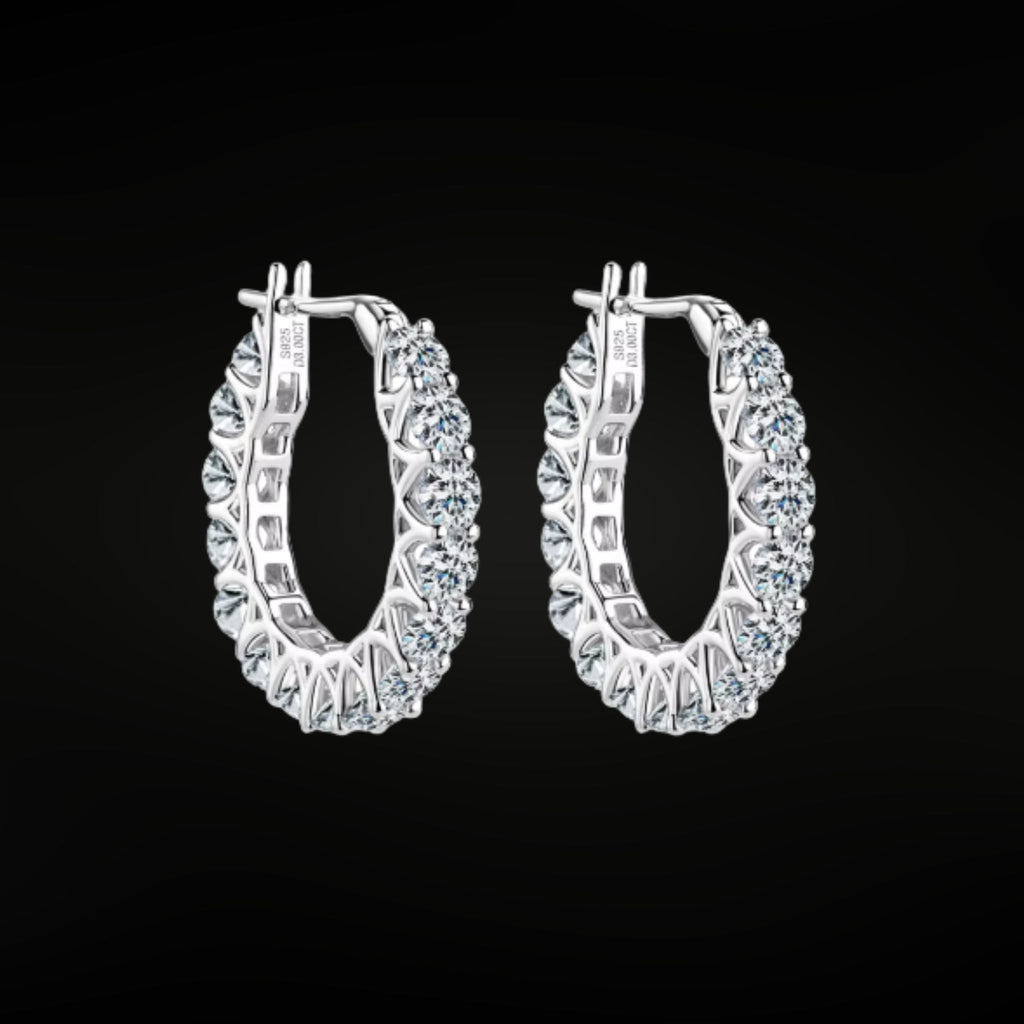 •ÉCLATINE Tennis Hoop Earrings 4mm