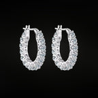 •ÉCLATINE Tennis Hoop Earrings 4mm