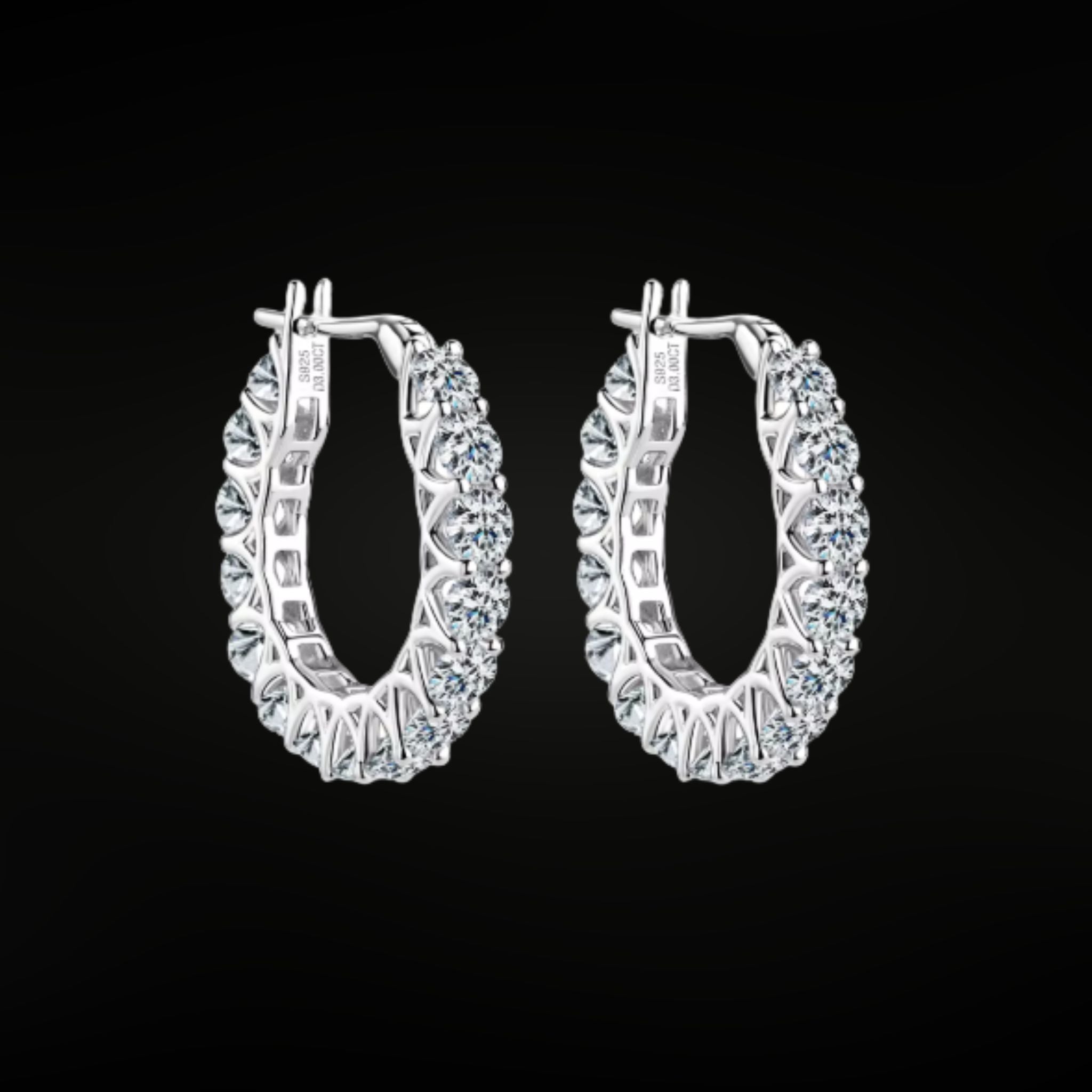 •ÉCLATINE Tennis Hoop Earrings 4mm