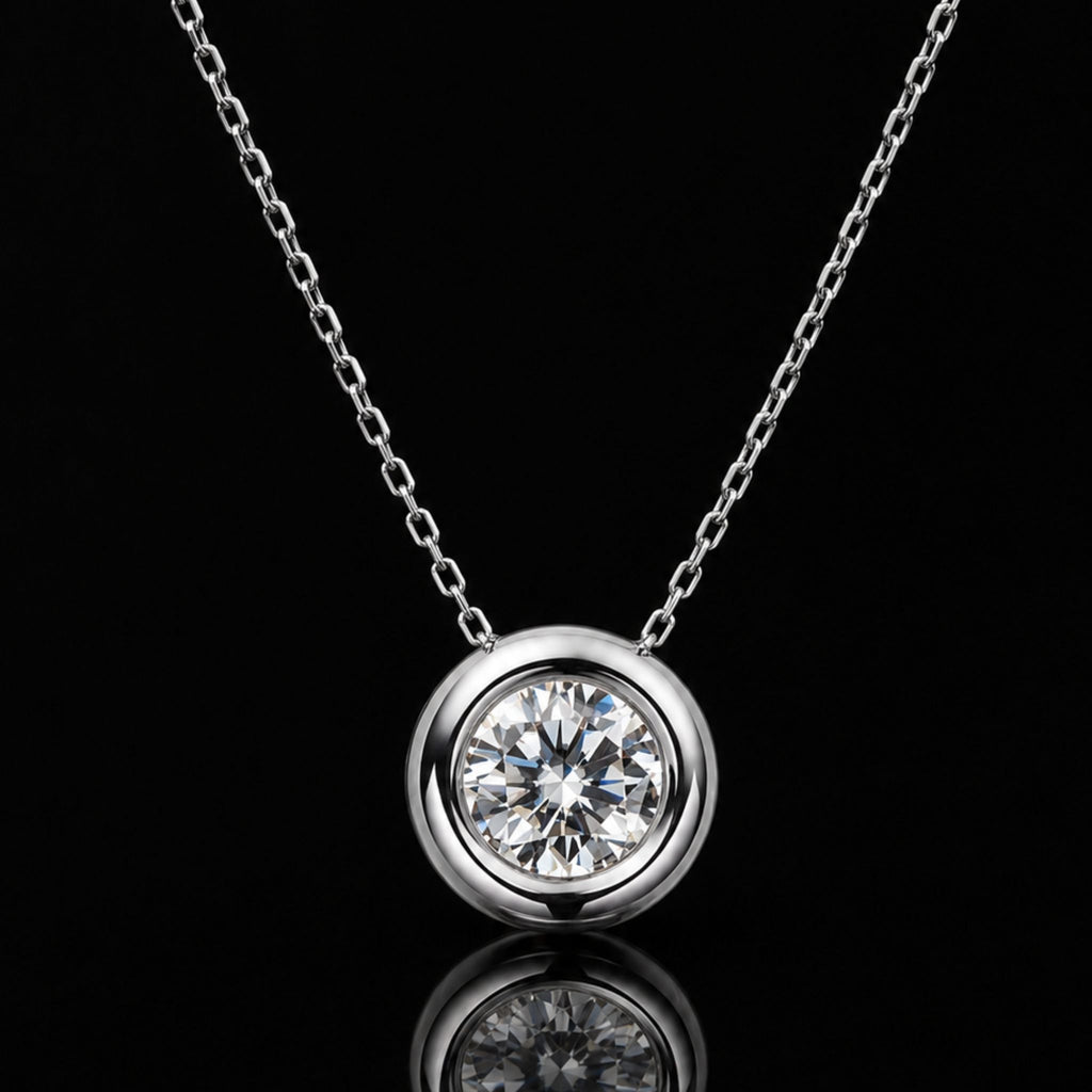 ÉCLATINE Classic Bezel Round Necklace