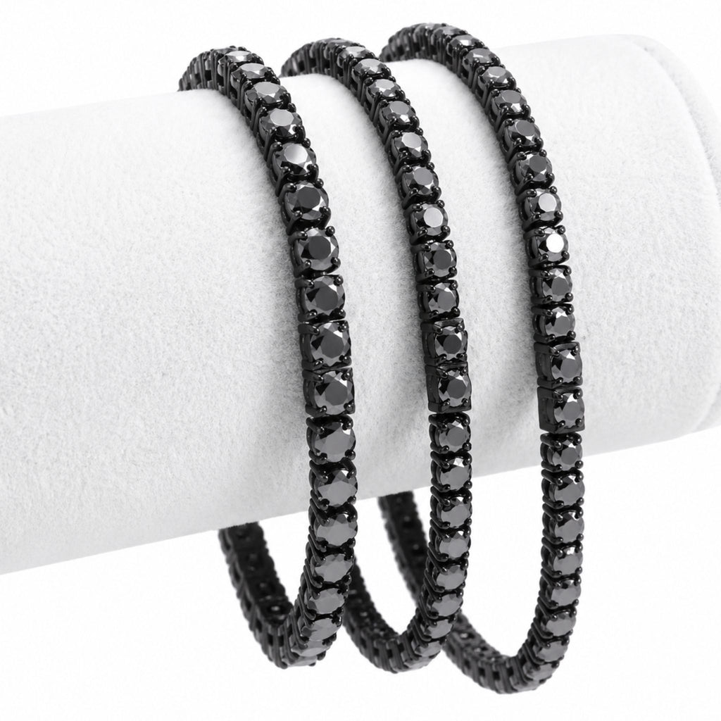 ÉCLATINE Noir Classic Tennis Bracelet 3mm