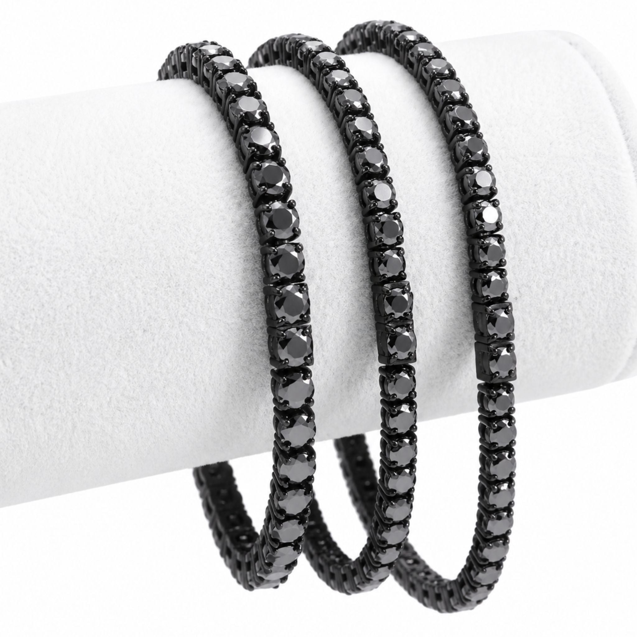 ÉCLATINE Noir Classic Tennis Bracelet 3mm