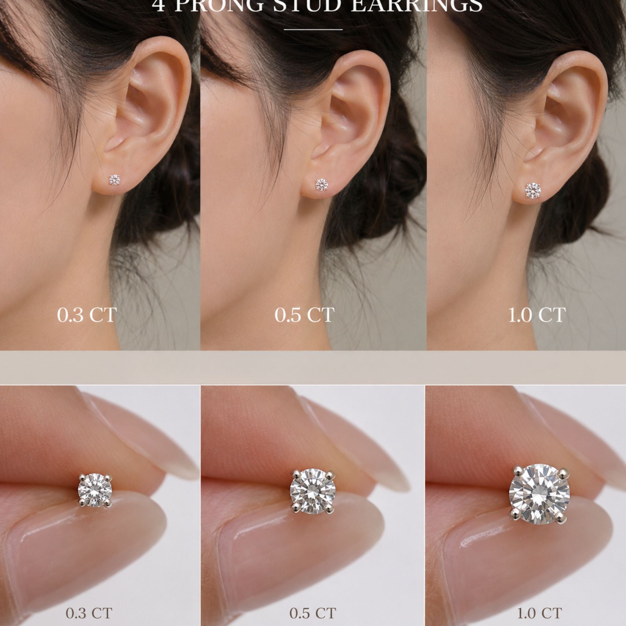 ÉCLATINE 14K Solid White Gold | IGI Certified Lab Diamond | Stud Earrings