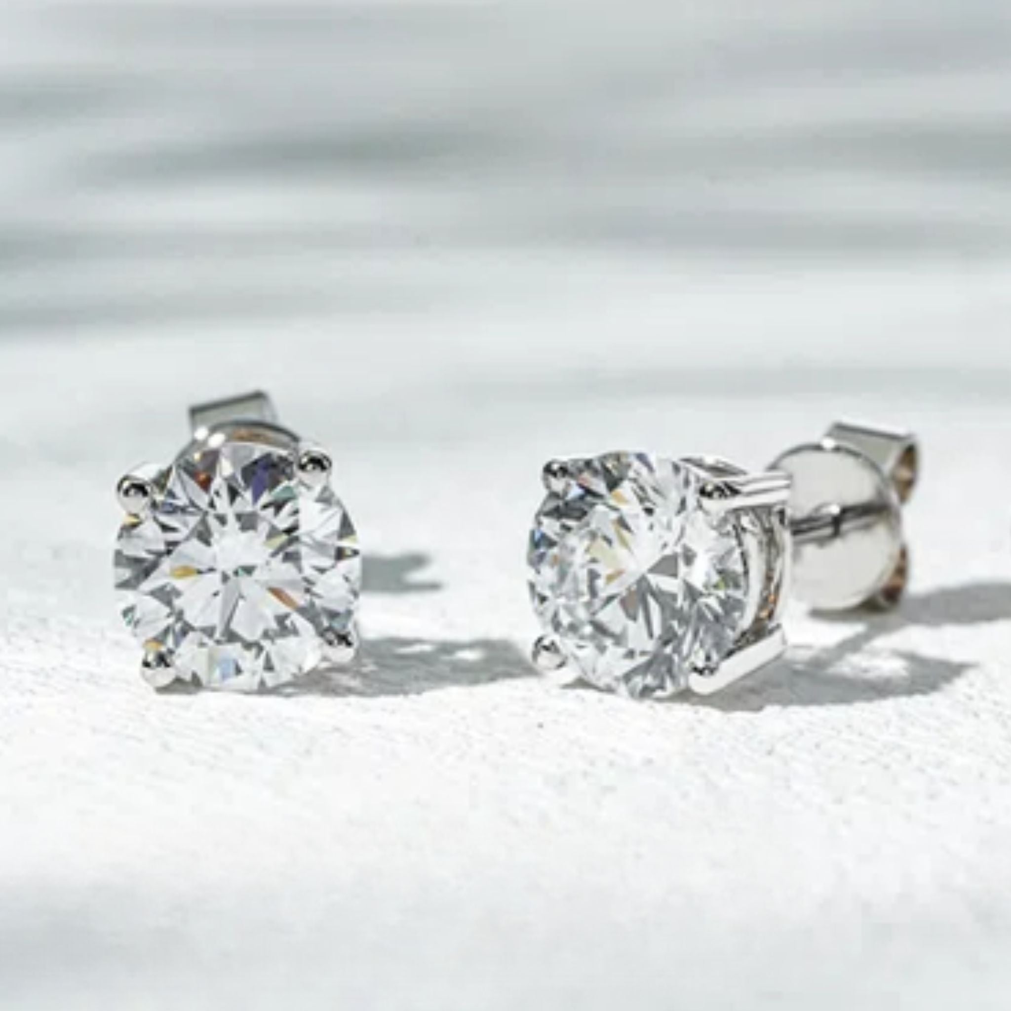 ÉCLATINE 14K Solid White Gold | IGI Certified Lab Diamond | Stud Earrings