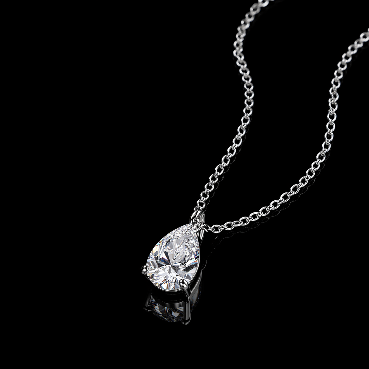 ÉCLATINE Classic Pear Cut Necklace | 5.5 x8 mm (approx. 1.0ct)