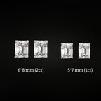 •ÉCLATINE Classic Emerald Cut Studs Earrings (5×7mm / 6×8mm)