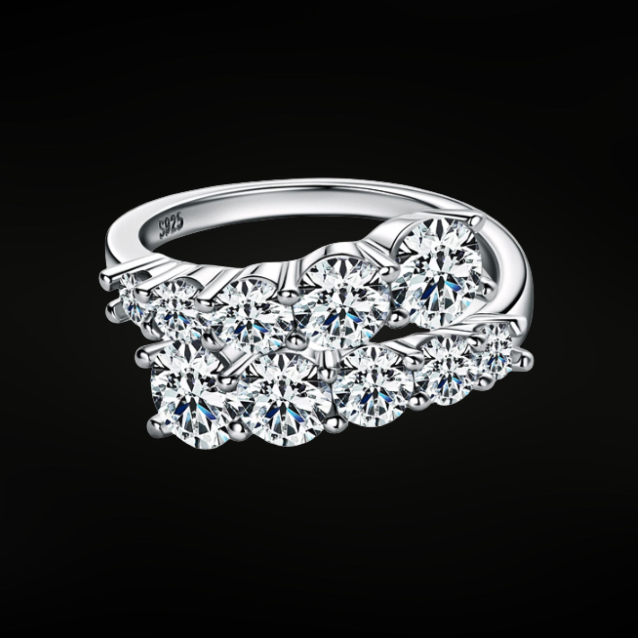•ÉCLATINE Arc Brilliance Multi-Row Ring