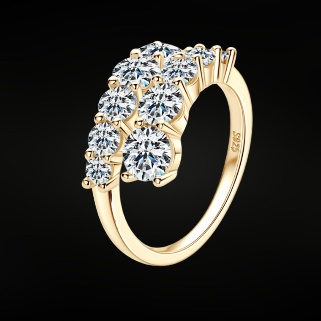 •ÉCLATINE Arc Brilliance Multi-Row Ring