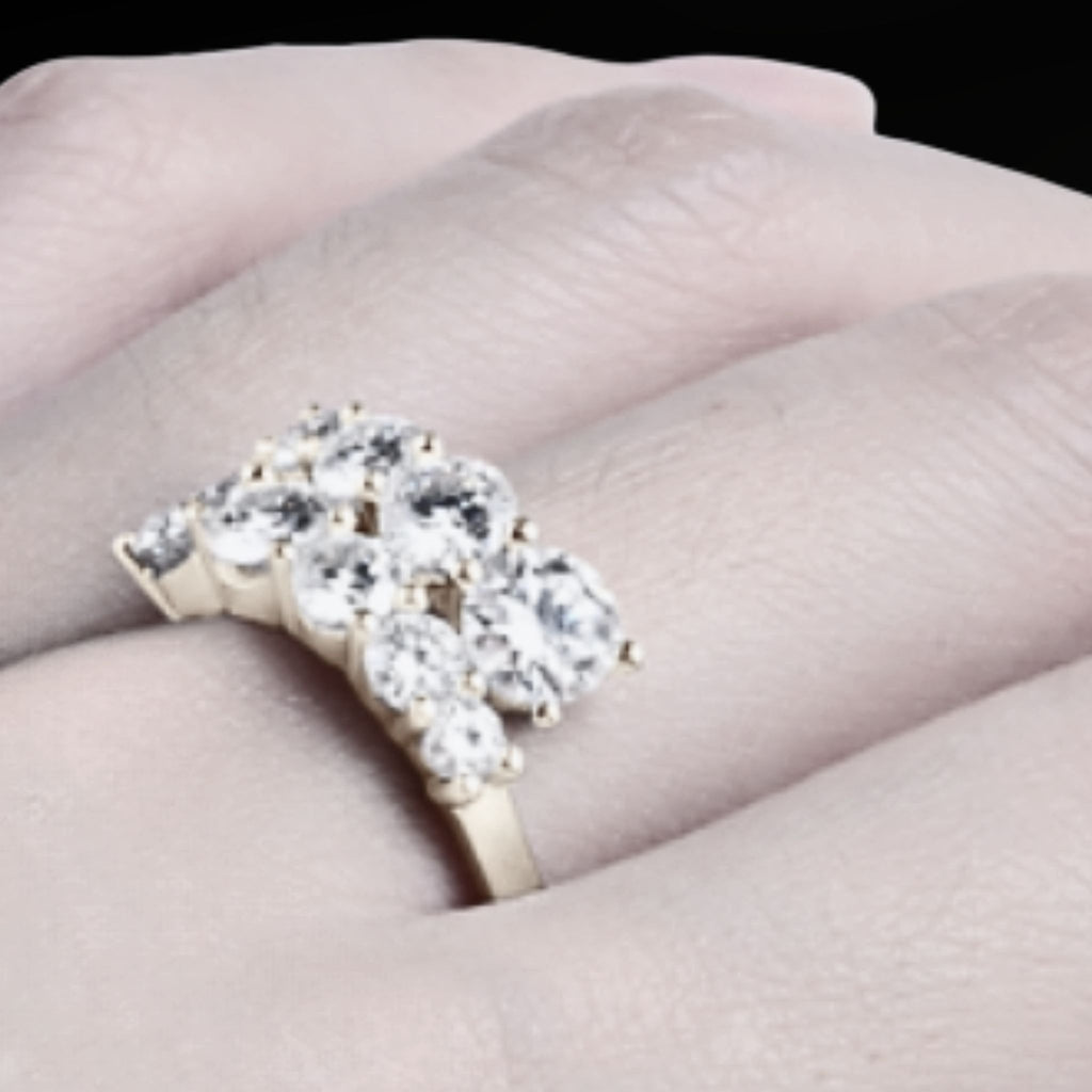 •ÉCLATINE Arc Brilliance Multi-Row Ring