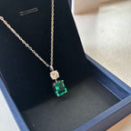 Green & White Moissanite Combo Necklace