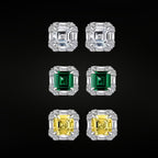 ✦•ÉCLATINE Made  Cushion Cut Stud Earrings (2ct Each)