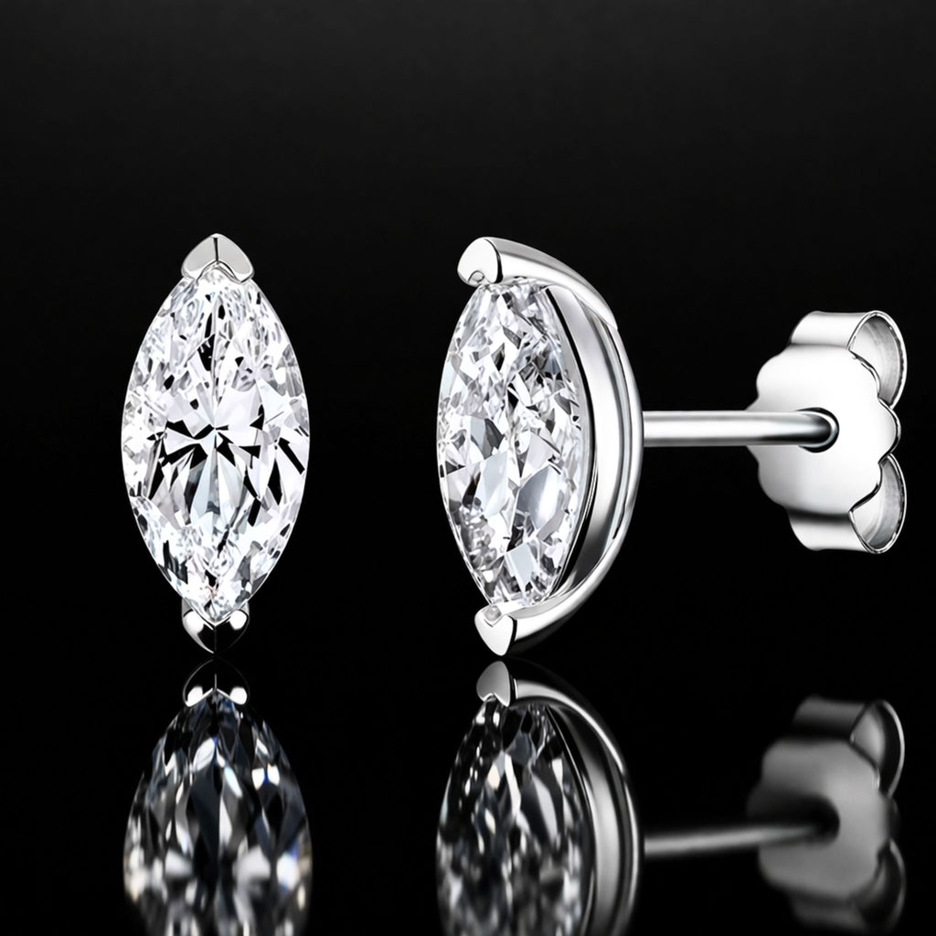 ÉCLATINE Classic Marquise Cut Studs Earrings 4x8 mm (approx. 0.5ct)