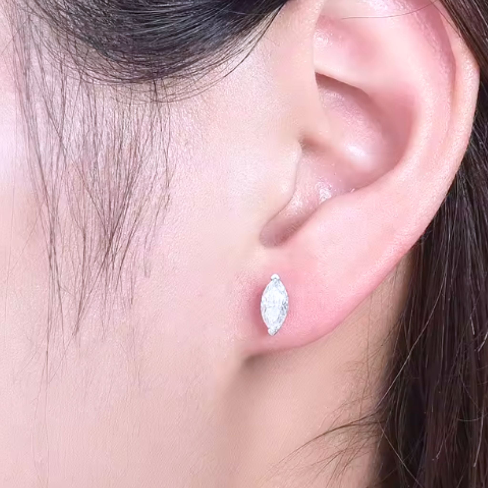 ÉCLATINE Classic Marquise Cut Studs Earrings 4x8 mm (approx. 0.5ct)