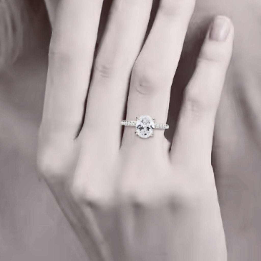 ÉCLATINE Radiant Oval Cut Engagement Ring  3ct