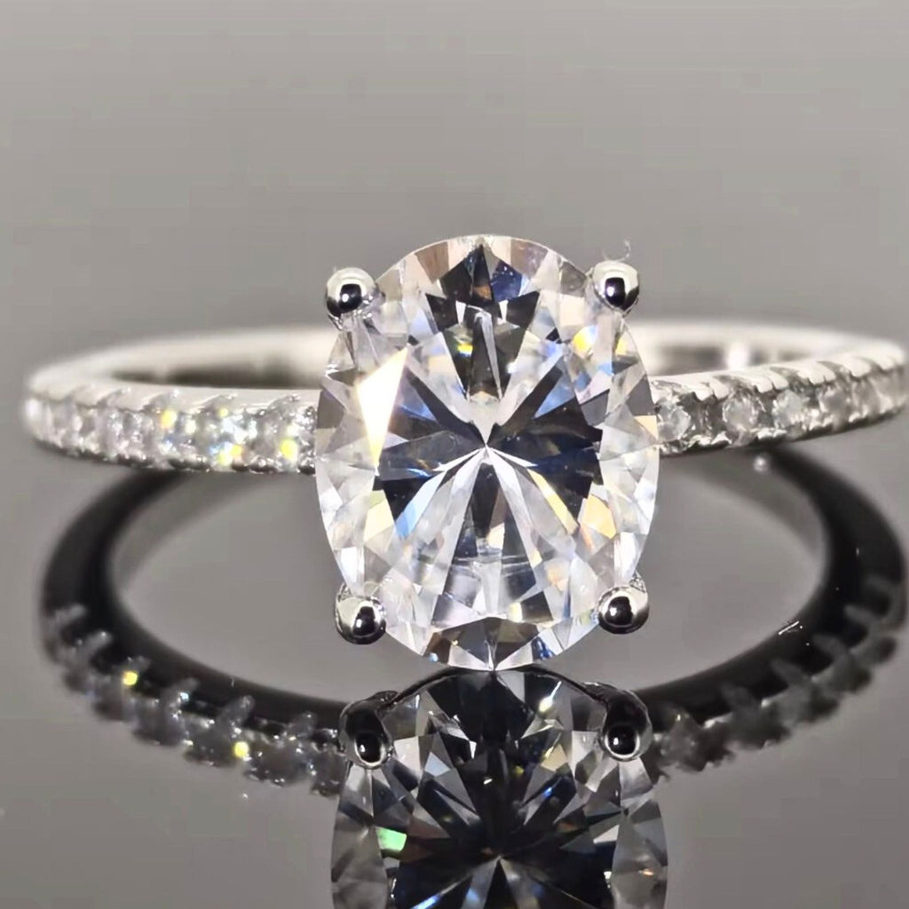 ÉCLATINE Radiant Oval Cut Engagement Ring  3ct