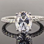 ÉCLATINE Radiant Oval Cut Engagement Ring  3ct