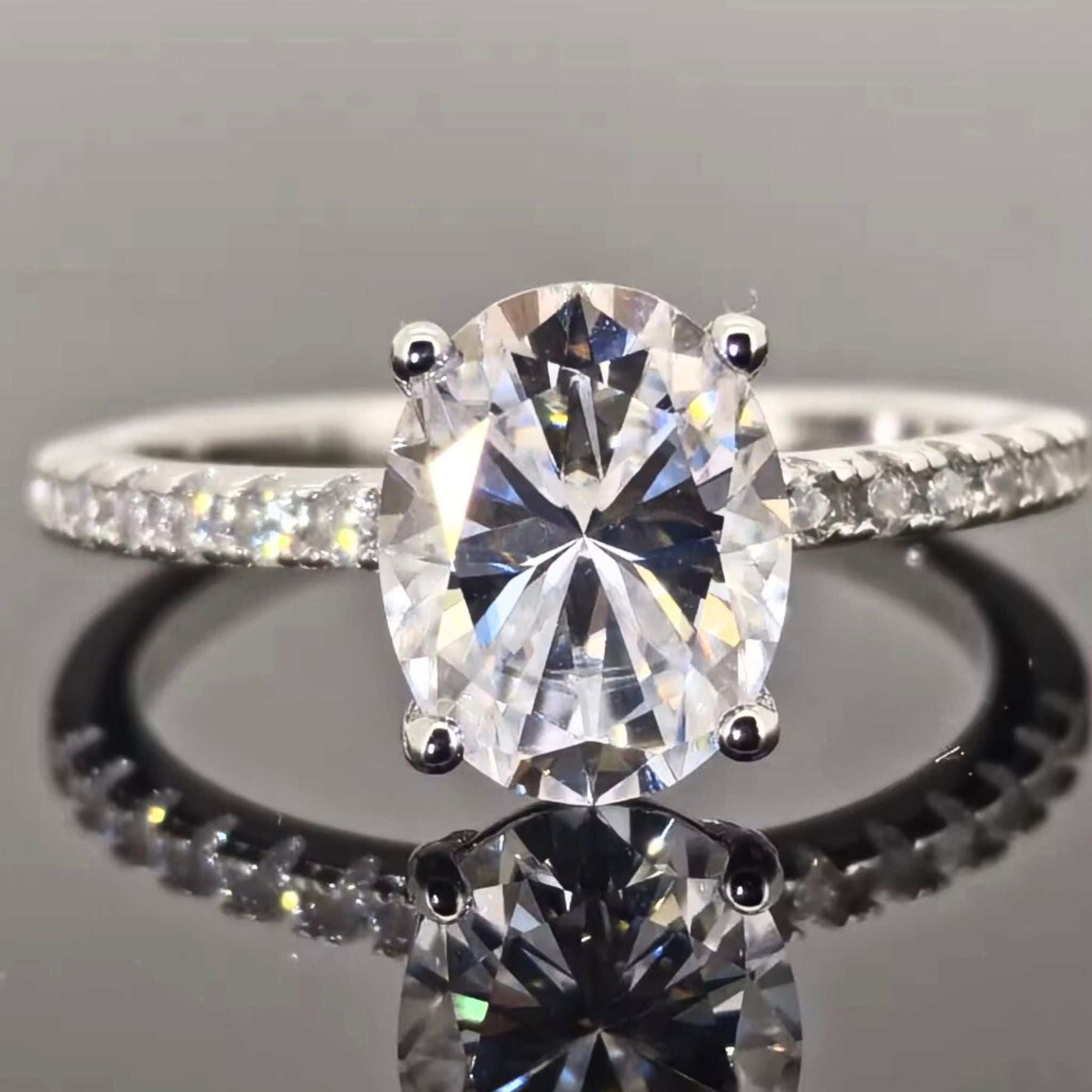ÉCLATINE Radiant Oval Cut Engagement Ring  3ct