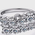 •ÉCLATINE Arc Brilliance Multi-Row Ring