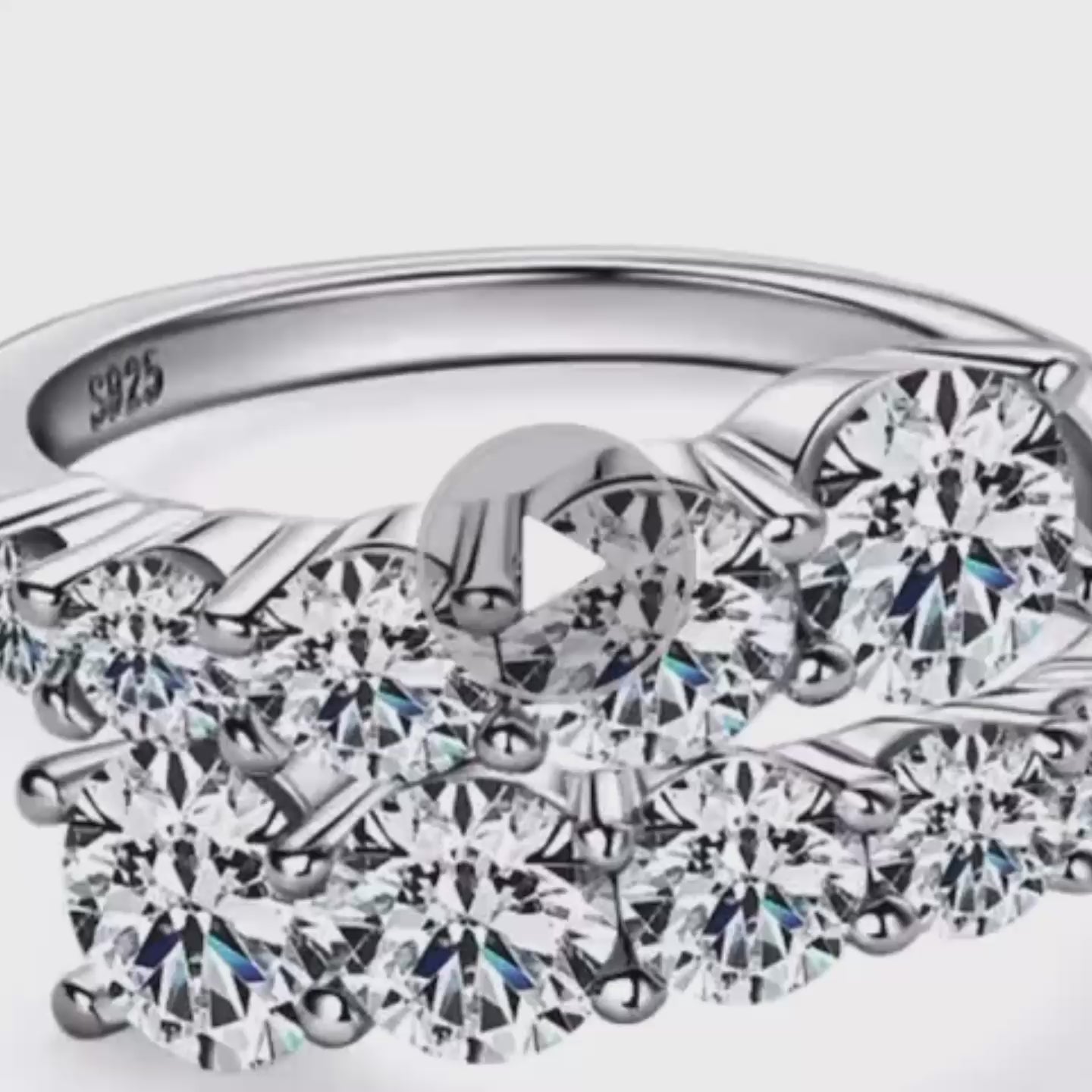 •ÉCLATINE Arc Brilliance Multi-Row Ring